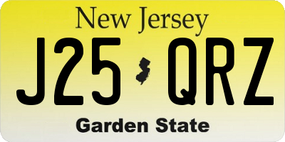 NJ license plate J25QRZ