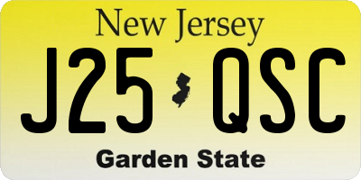 NJ license plate J25QSC