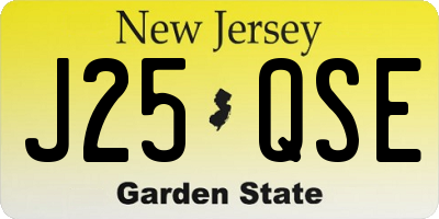NJ license plate J25QSE