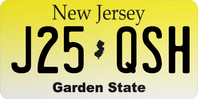NJ license plate J25QSH