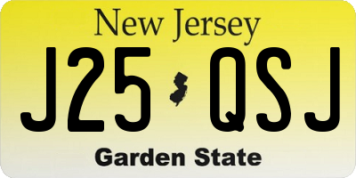 NJ license plate J25QSJ