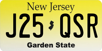 NJ license plate J25QSR