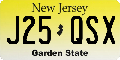 NJ license plate J25QSX