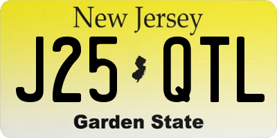 NJ license plate J25QTL