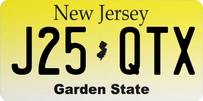 NJ license plate J25QTX