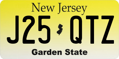 NJ license plate J25QTZ