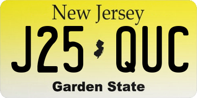 NJ license plate J25QUC