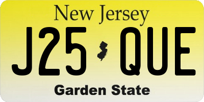 NJ license plate J25QUE