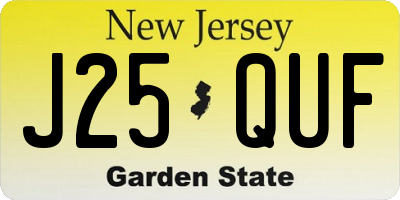 NJ license plate J25QUF