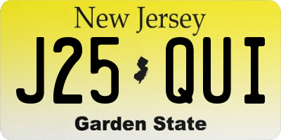 NJ license plate J25QUI