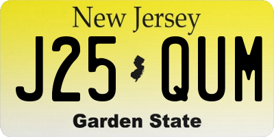 NJ license plate J25QUM
