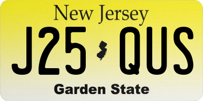 NJ license plate J25QUS