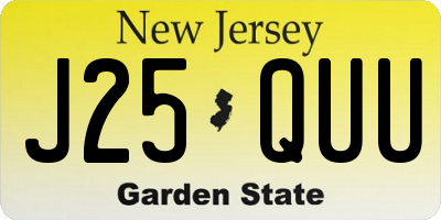 NJ license plate J25QUU