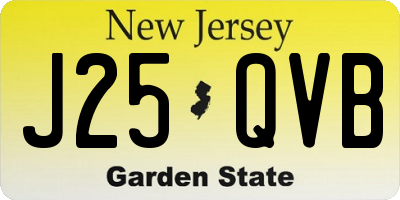 NJ license plate J25QVB