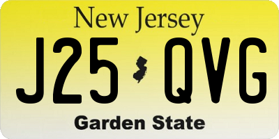 NJ license plate J25QVG