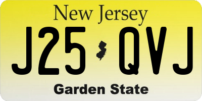 NJ license plate J25QVJ
