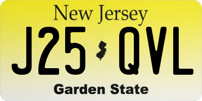 NJ license plate J25QVL