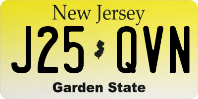 NJ license plate J25QVN