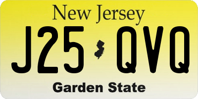 NJ license plate J25QVQ