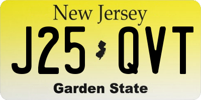 NJ license plate J25QVT