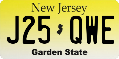 NJ license plate J25QWE