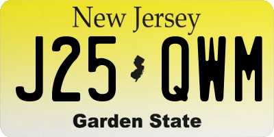 NJ license plate J25QWM