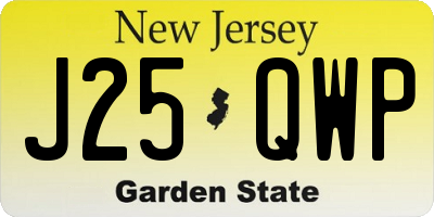 NJ license plate J25QWP
