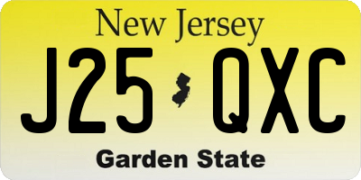 NJ license plate J25QXC