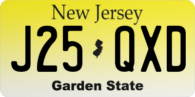 NJ license plate J25QXD
