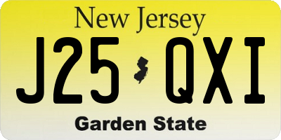 NJ license plate J25QXI