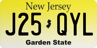 NJ license plate J25QYL