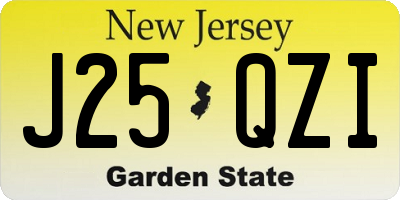 NJ license plate J25QZI