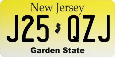 NJ license plate J25QZJ