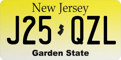 NJ license plate J25QZL