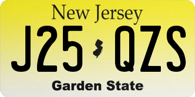 NJ license plate J25QZS