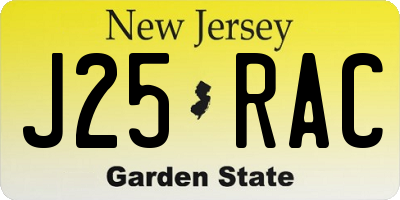 NJ license plate J25RAC