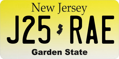 NJ license plate J25RAE