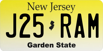 NJ license plate J25RAM