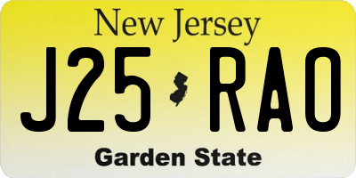 NJ license plate J25RAO