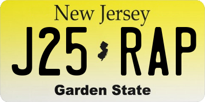 NJ license plate J25RAP