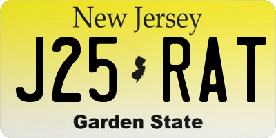 NJ license plate J25RAT