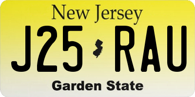 NJ license plate J25RAU