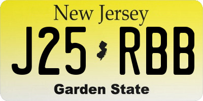 NJ license plate J25RBB