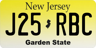 NJ license plate J25RBC