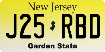 NJ license plate J25RBD
