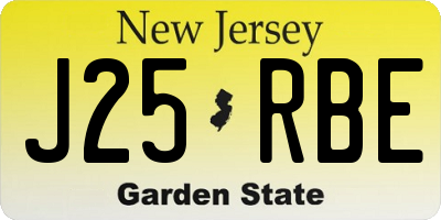 NJ license plate J25RBE