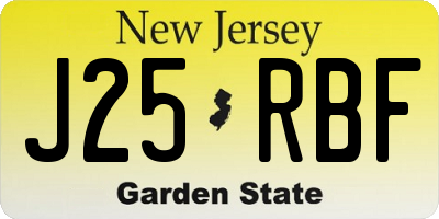 NJ license plate J25RBF