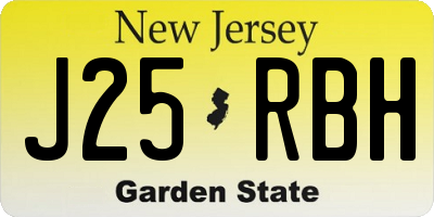 NJ license plate J25RBH