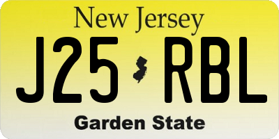 NJ license plate J25RBL