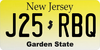 NJ license plate J25RBQ